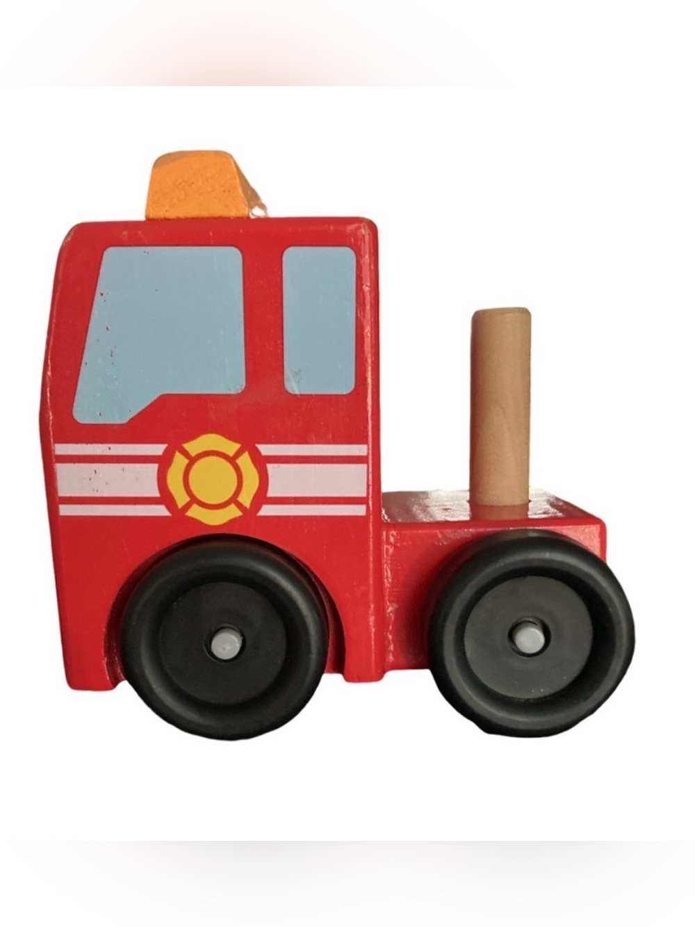 Melissa & Doug Emergency Vehicle Carrier Replacement Tractor Trailer Truck EUC